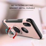 Wholesale iPhone Xr 6.1in 360 Rotating Ring Stand Hybrid Case with Metal Plate (Red)